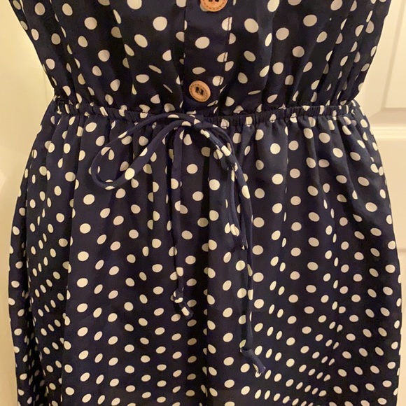 Papaya | women’s dress | polka dot | blue-white | small - Picture 2 of 6